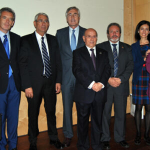 Mª Angeles Ortega, José Francisco Hernández, Satur Álvarez, Jose Luis Rivas, Luis Martín Pindado, Federico Martín, Patricia Rodríguez, e Inma Ruiz durante el acto.