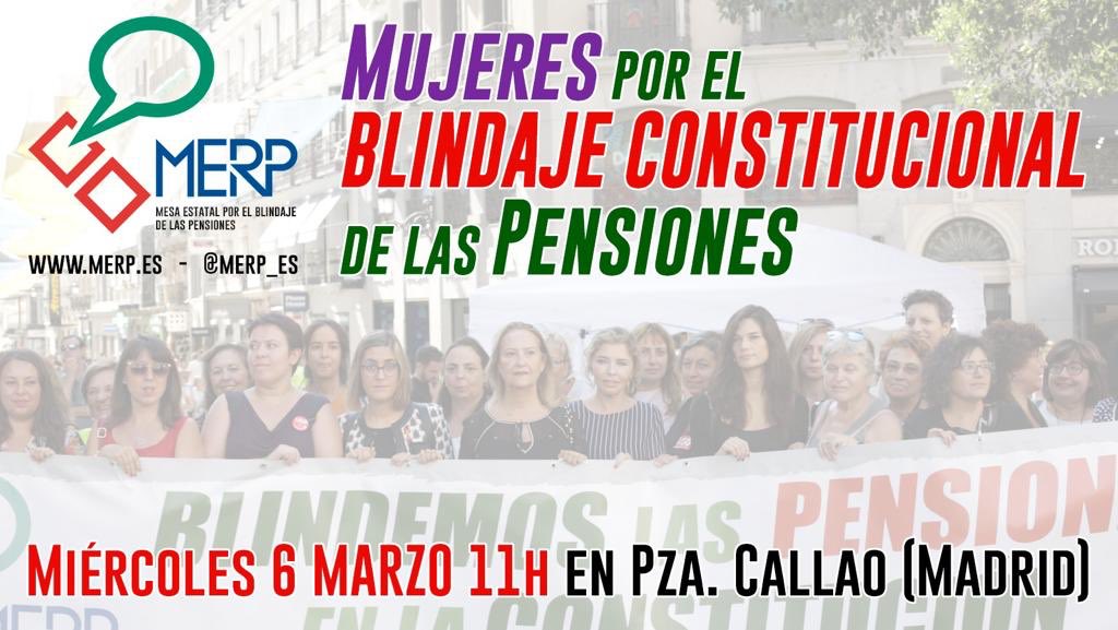 Mujeres por el blindaje constitucional de las pensiones 6 de marzo
