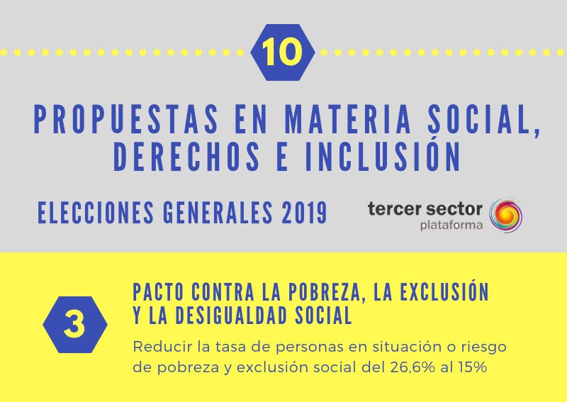 10 propuestas del Tercer Sector en materia social, derechos e inclusión ante las Elecciones Generales 2019