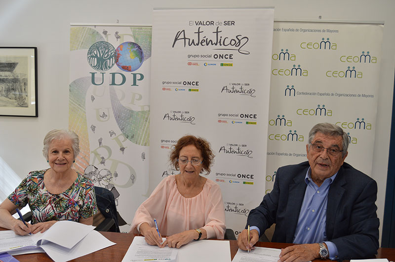CEOMA, UDP y ONCE Firman un preacuerdo de Colaboración para crear una Plataforma Estatal de Organizaciones de Mayores y Pensionistas