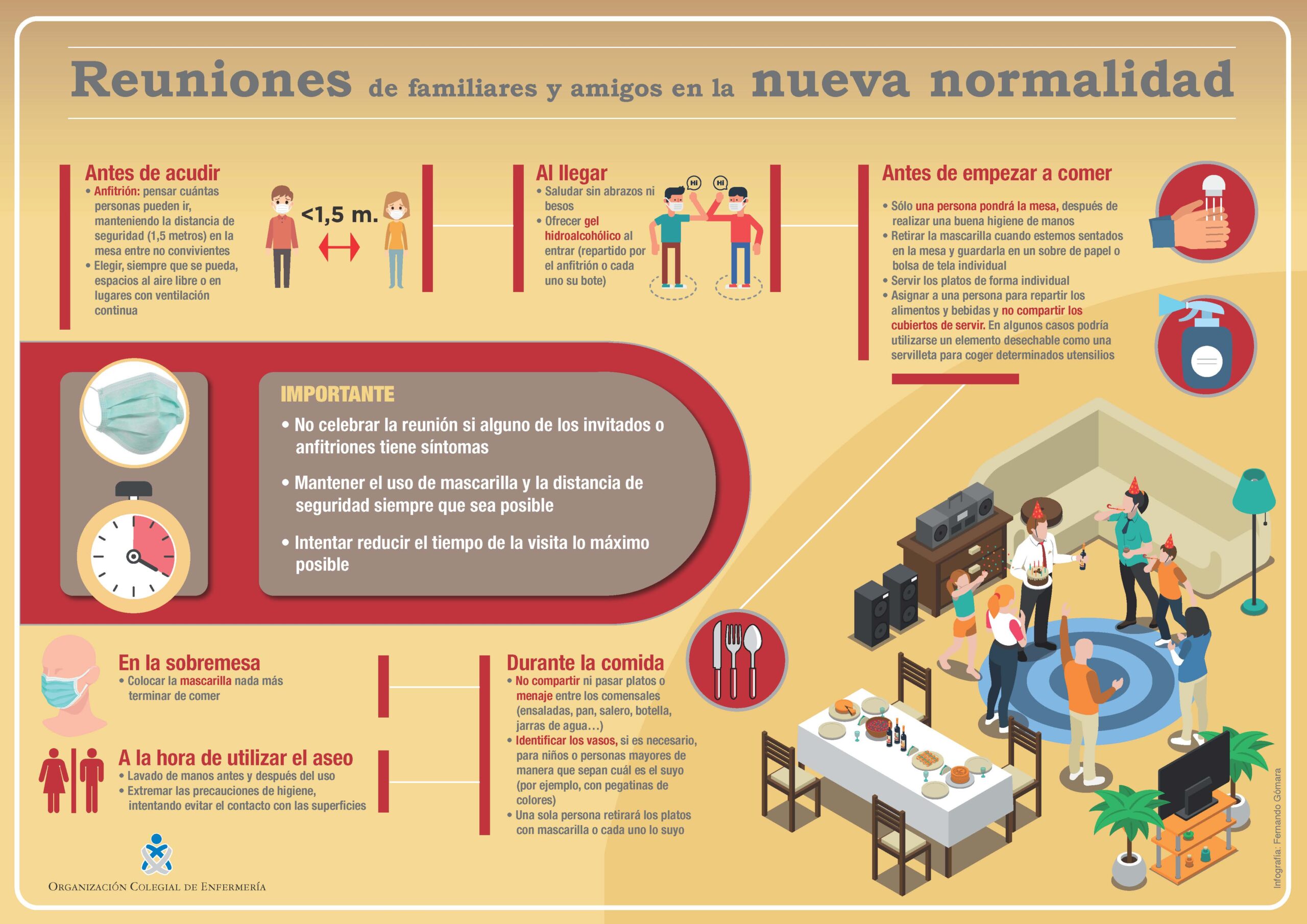 La Organización Colegial de Enfermería da las pautas a la población para poder reunirse con seguridad con familiares y amigos y evitar nuevos rebrotes de COVID-19