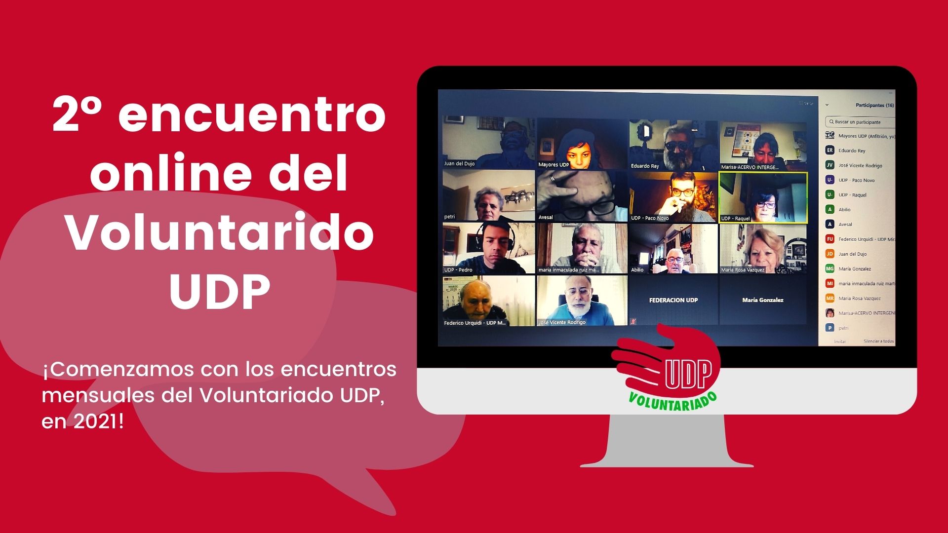 Segundo encuentro virtual del Voluntariado UDP