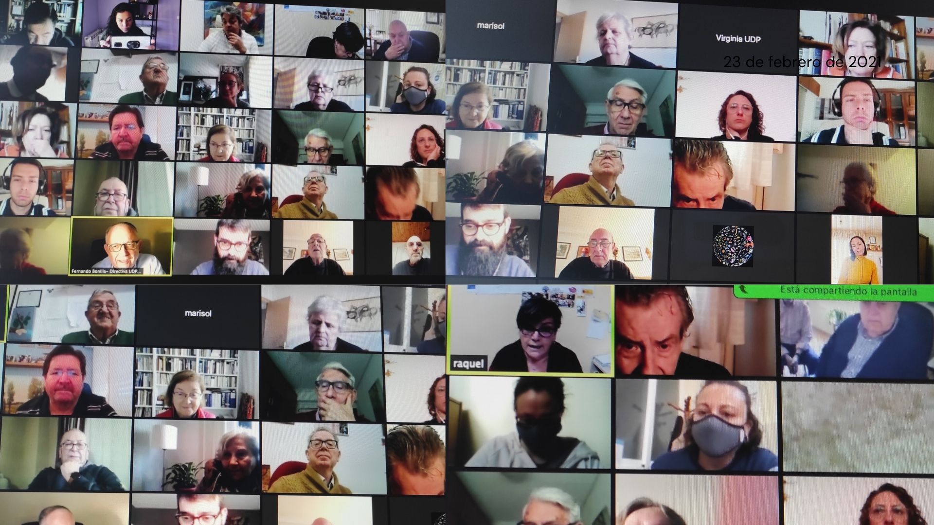 Fotografía personas participantes encuentro virtual UDP