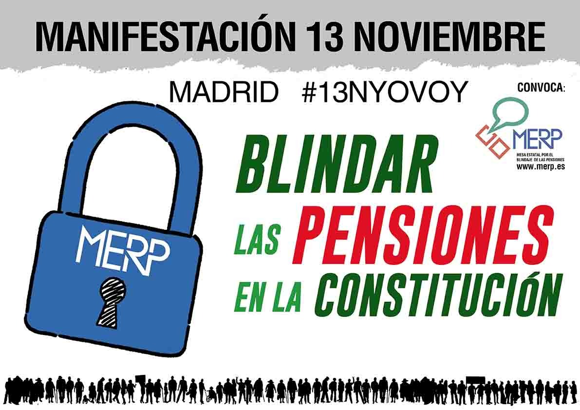 Manifestación 13N blindar las pensiones
