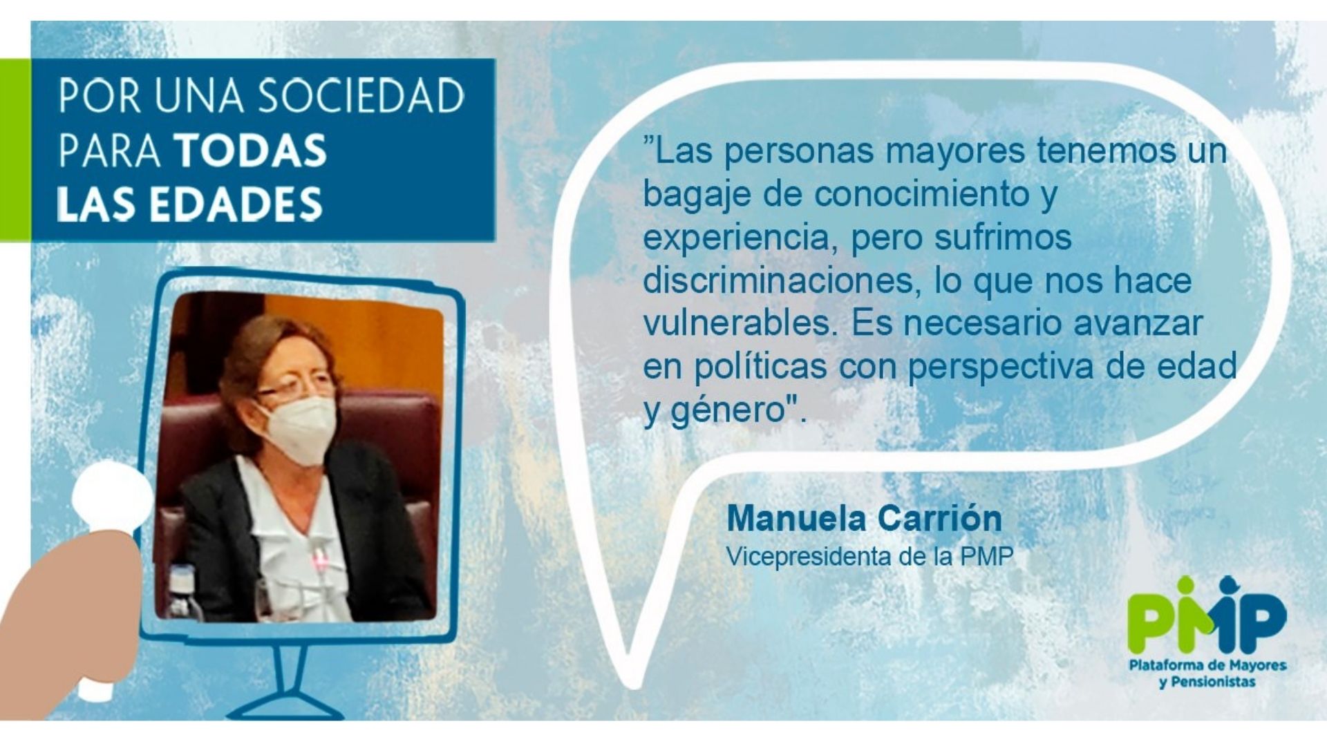 Manuela Carrión - presentación de la Plataforma de Mayores y Pensionistas