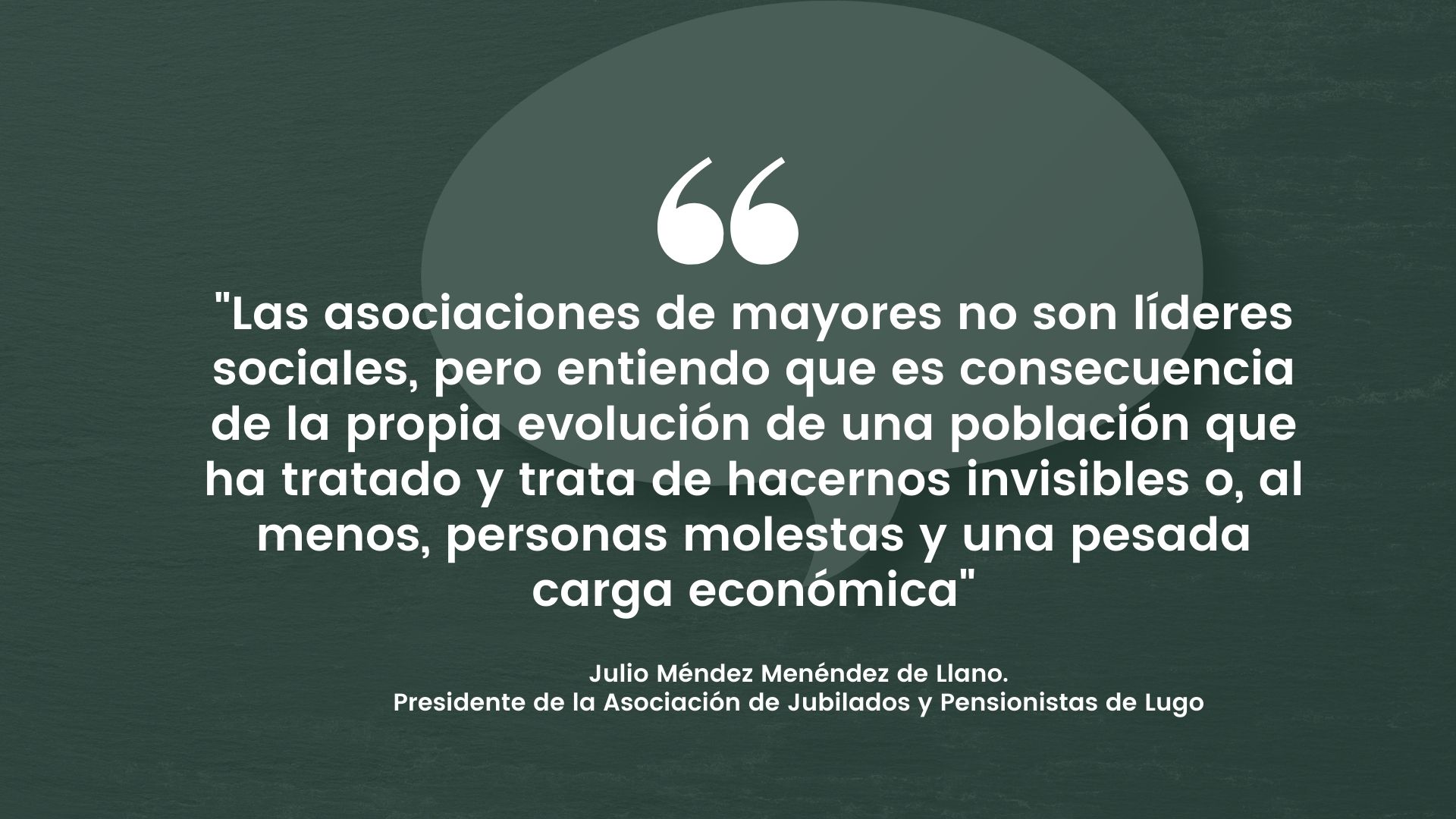 ¿Qué hacemos las asociaciones de mayores?, por Julio Méndez, presidente de la Asociación de Jubilados y Pensionistas de Lugo