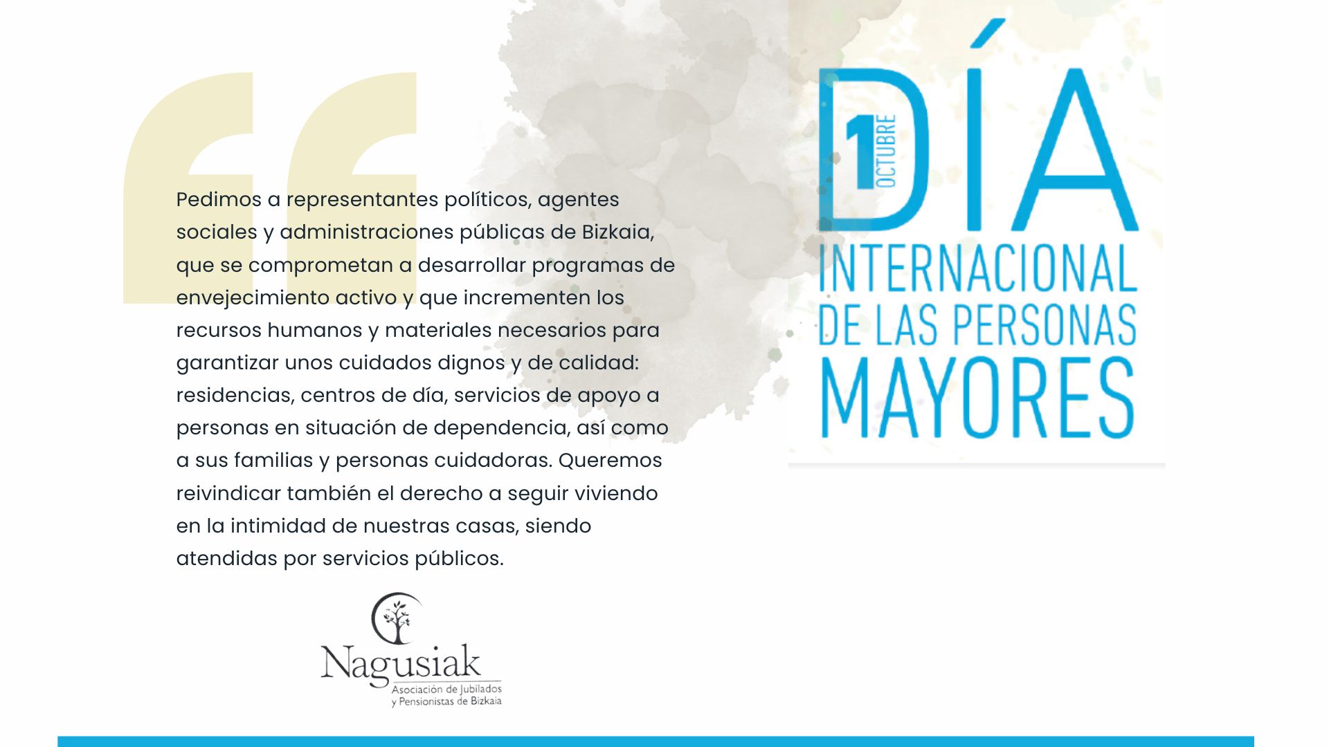 Nagusiak-Bizkaia conmemora el Día de las Personas Mayores