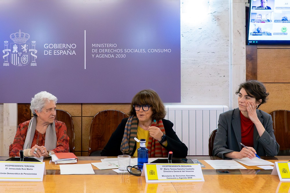 Reunión del Consejo Estatal de Personas Mayores con responsables del Imserso y del Ministerio de Derechos Sociales.