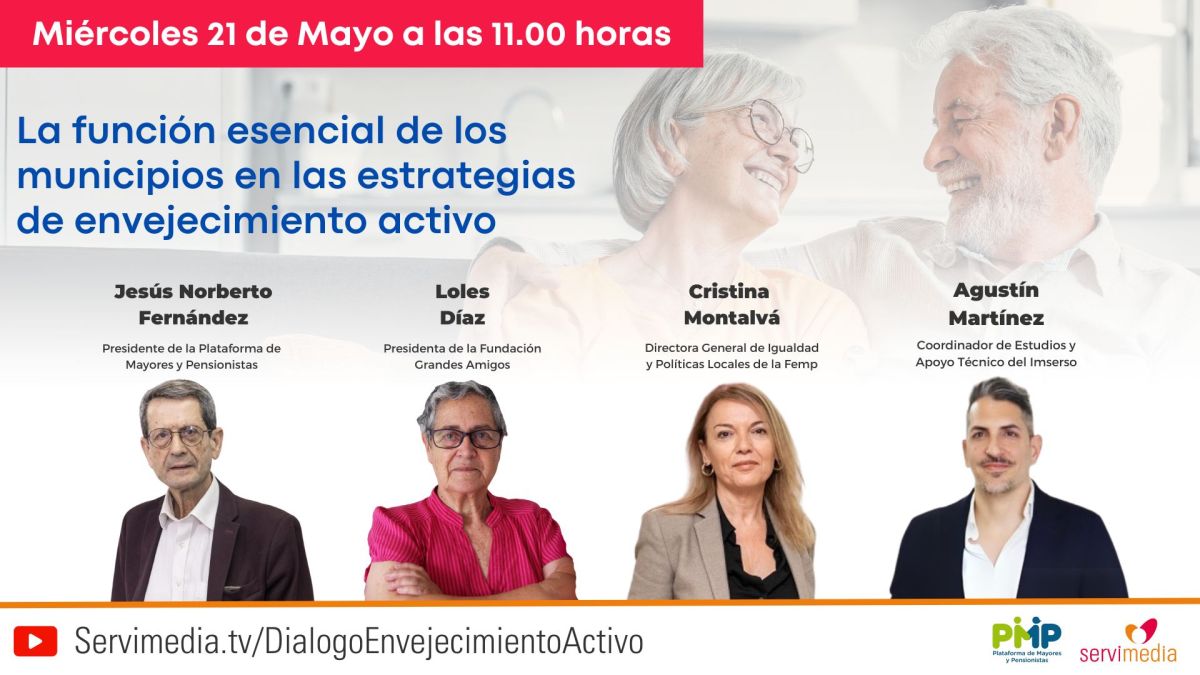 Diálogo sobre el papel de los municipios en el envejecimiento activo organizado por Servimedia y la Plataforma de Mayores y Pensionistas